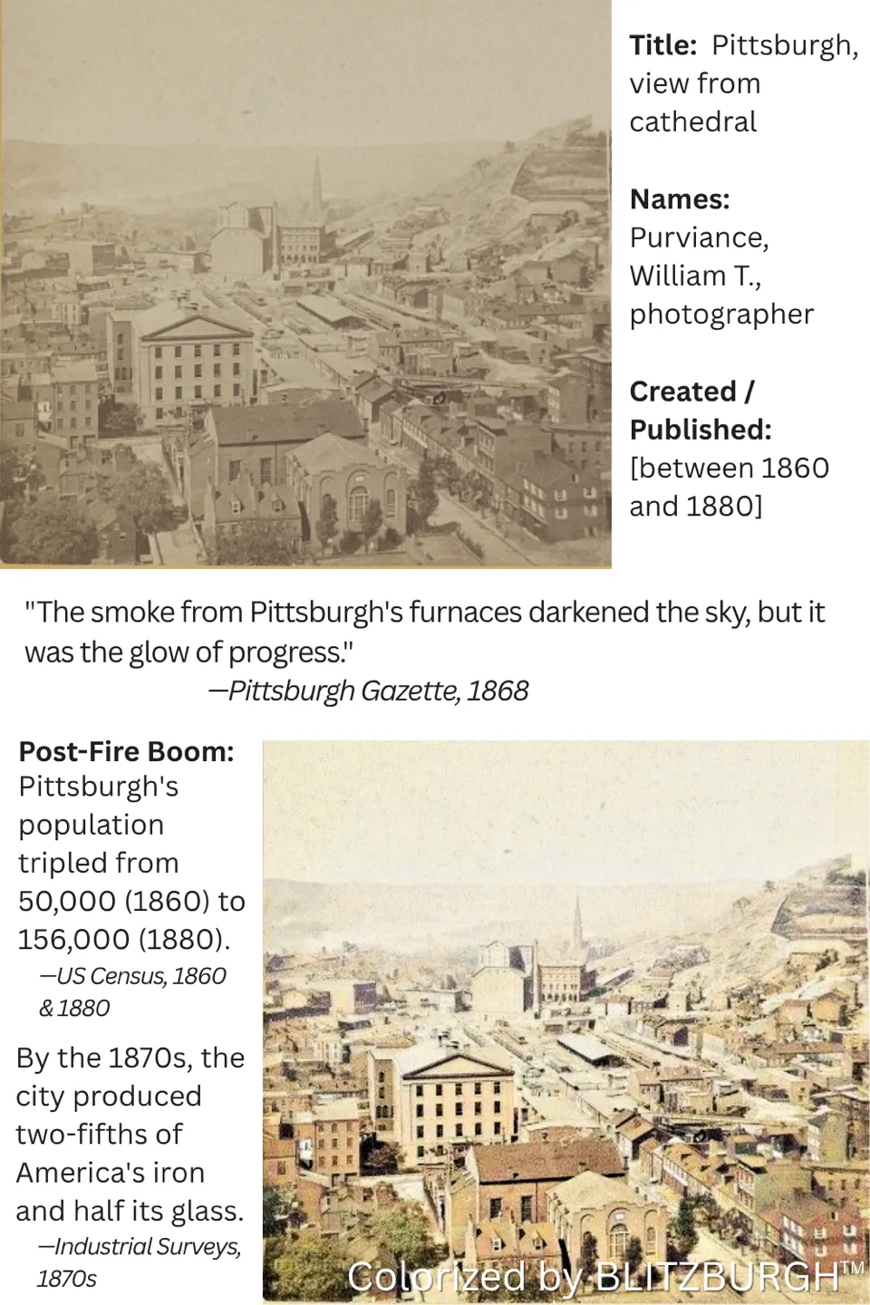 Pittsburgh from Cathedral - Post-Fire Boom